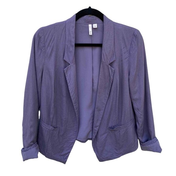Frenchi Open Front Blazer Cardigan Womens Small Lavender Lightweight Rayon - Picture 1 of 5